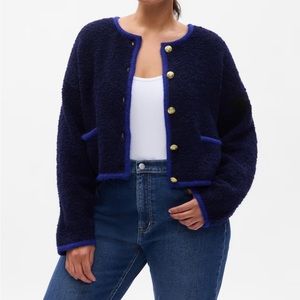 Boucle Cropped Sweater Jacket